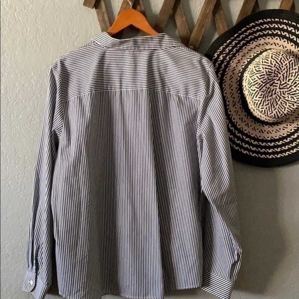 Women foxcroft striped shirt sz 16 - Picture 4 of 9